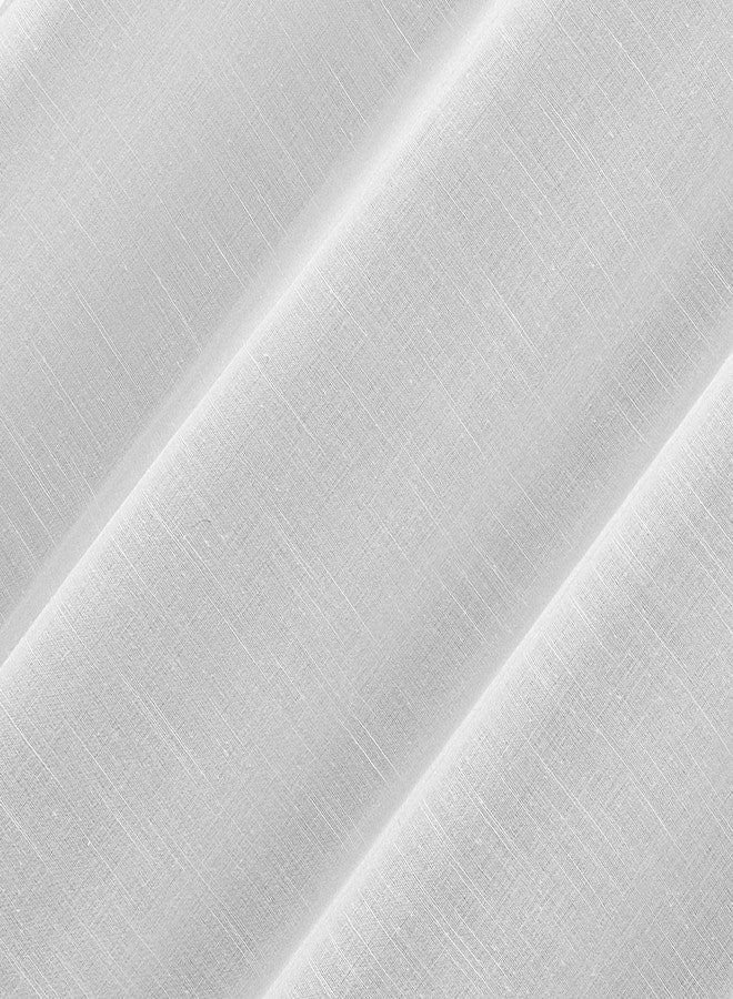 Archaeo Slub Textured Linen Blend Grommet Top Curtain, 52" W x 84" L, White - Image 2